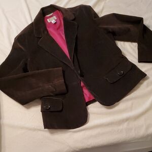 Talbots Brown Cordurory Blazer Short Waisted Size L